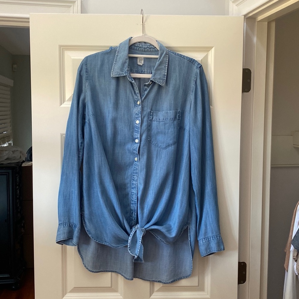 Gap Maternity long sleeve denim shirt